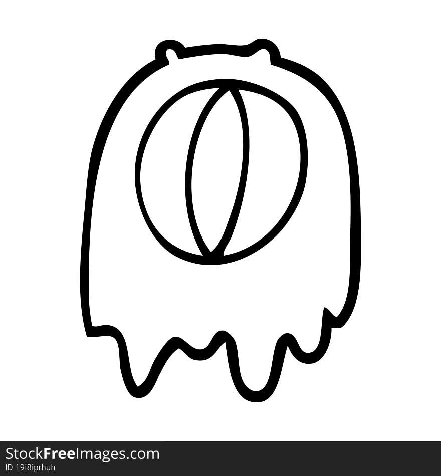 black and white cartoon spooky ghost