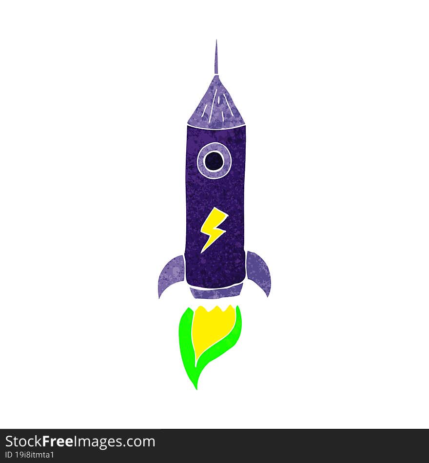 cartoon space rocket