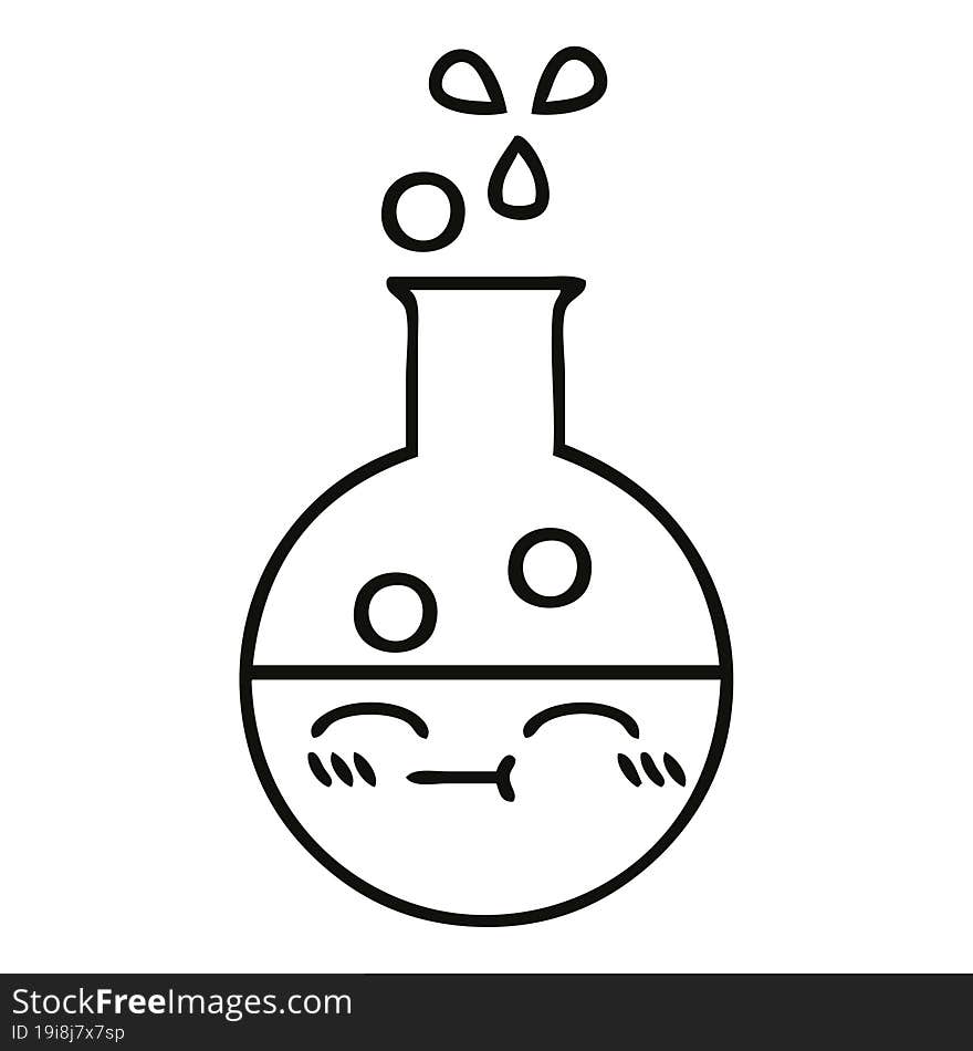 line drawing cartoon of a test tube