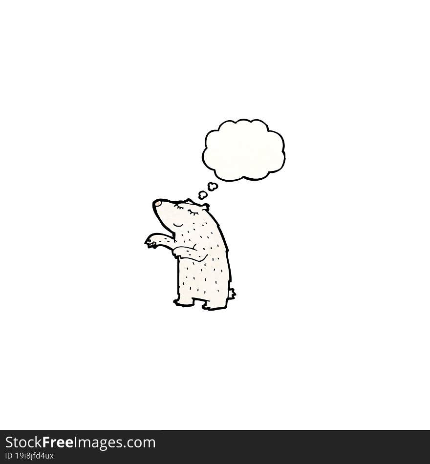 cartoon polar bear with thought bubble