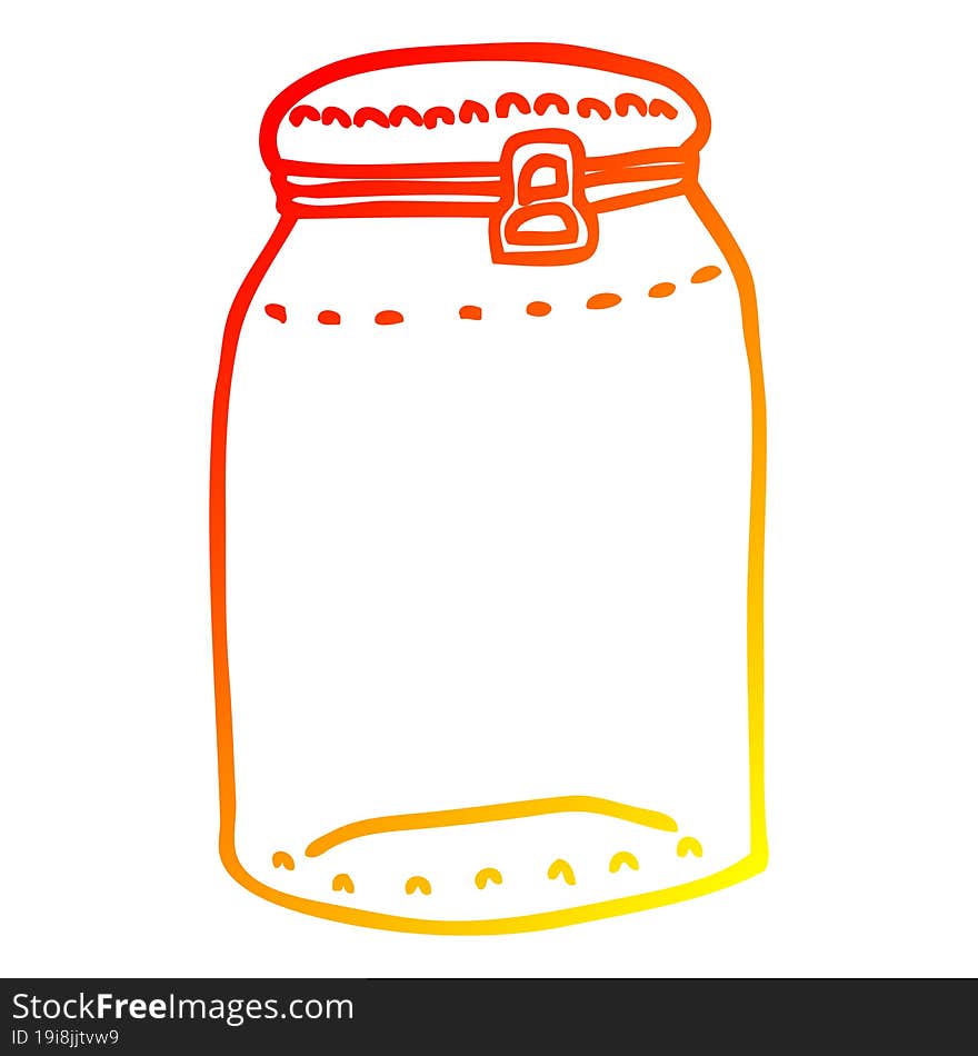 warm gradient line drawing of a cartoon glass jar