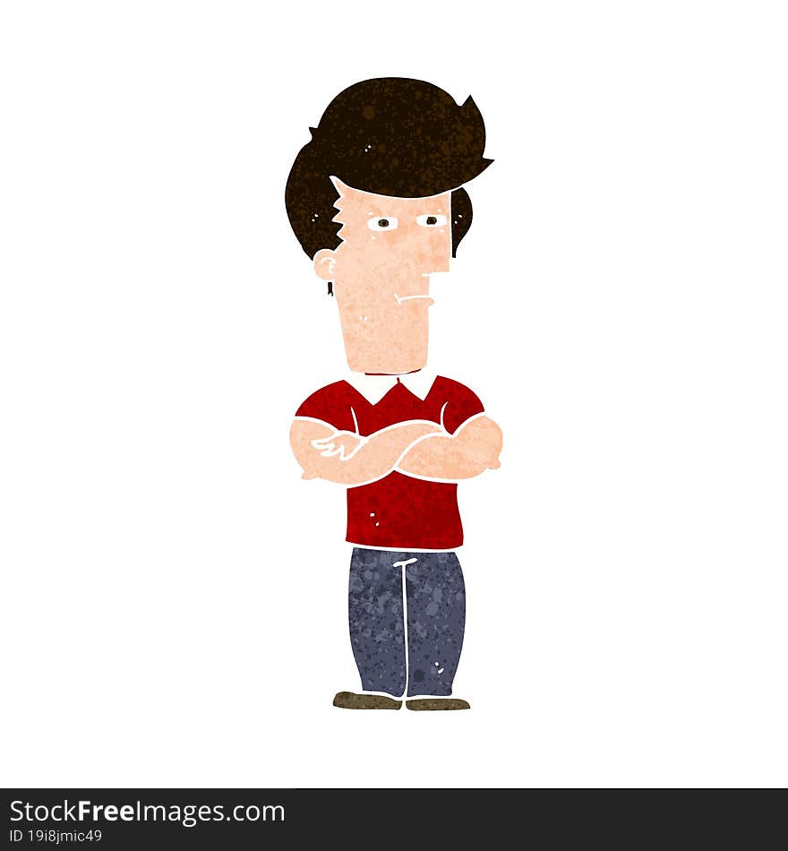 Cartoon Man With Folded Arms