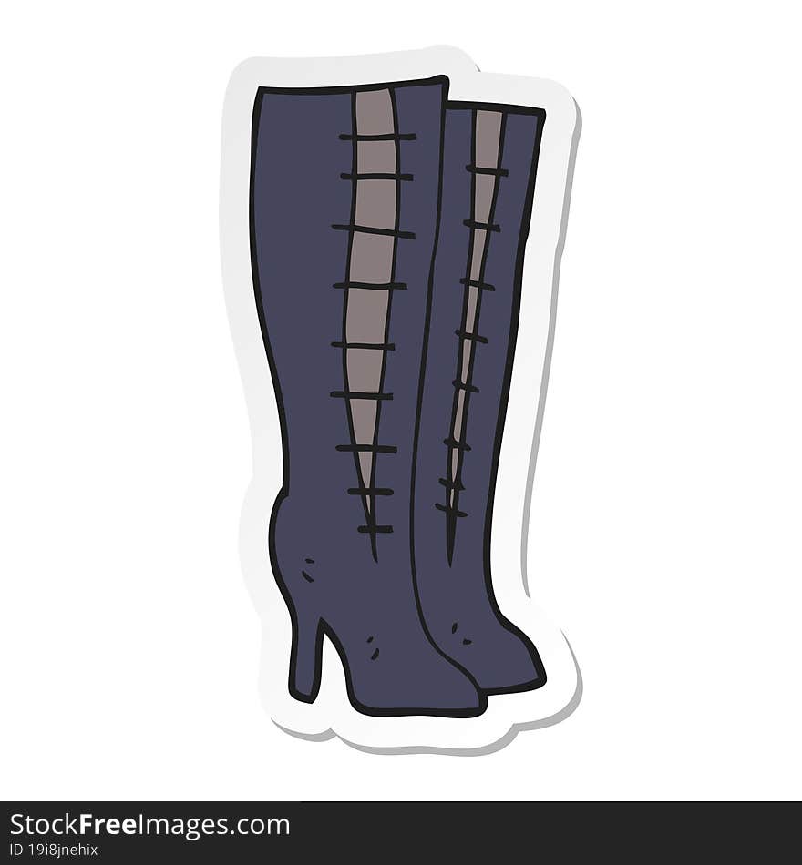 Sticker Of A Cartoon High Boots