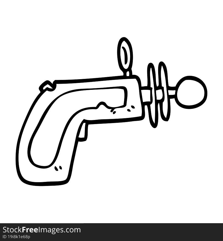 line drawing cartoon ray gun