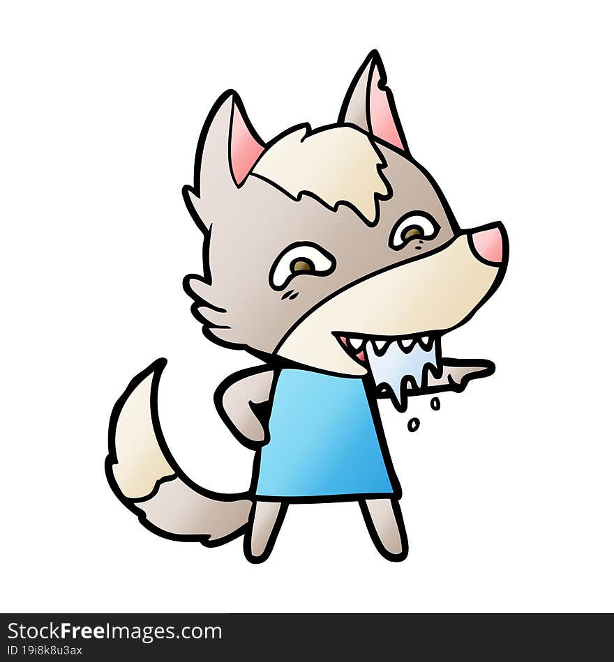 cartoon hungry wolf. cartoon hungry wolf