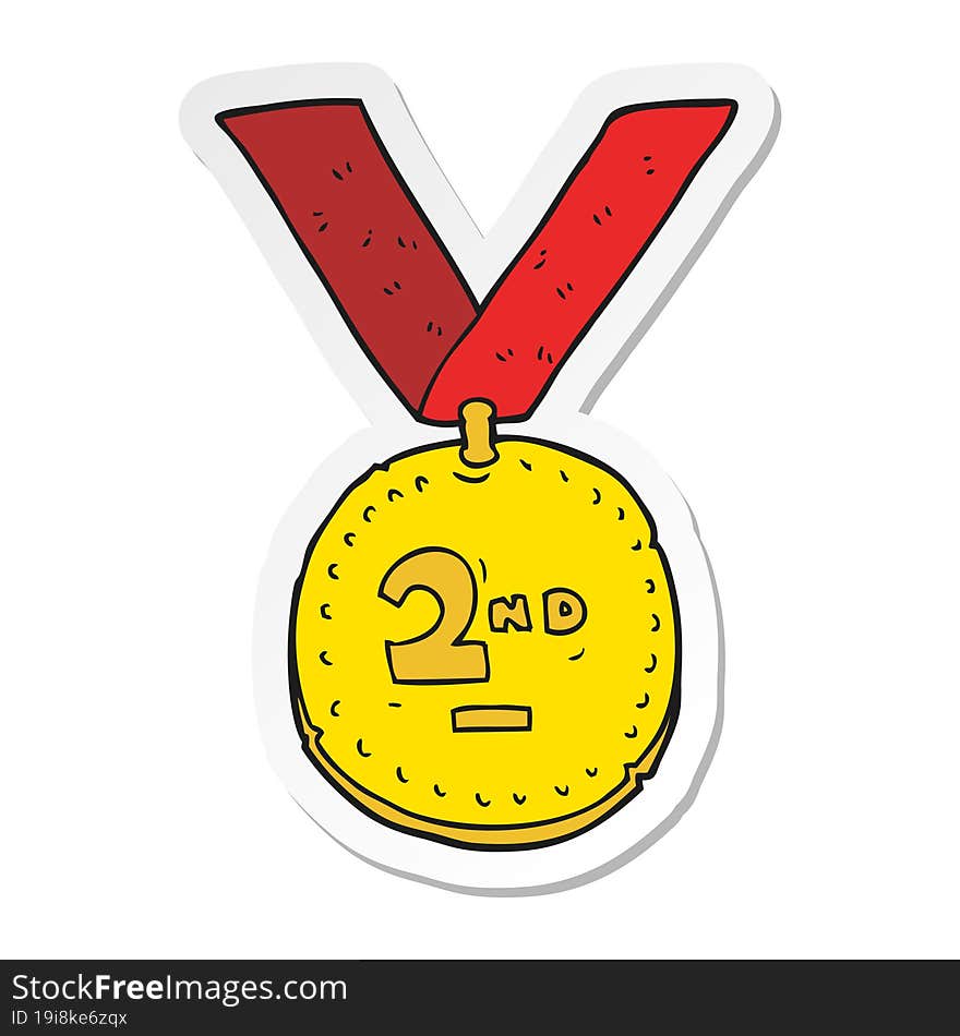 Sticker Of A Cartoon Sports Medal