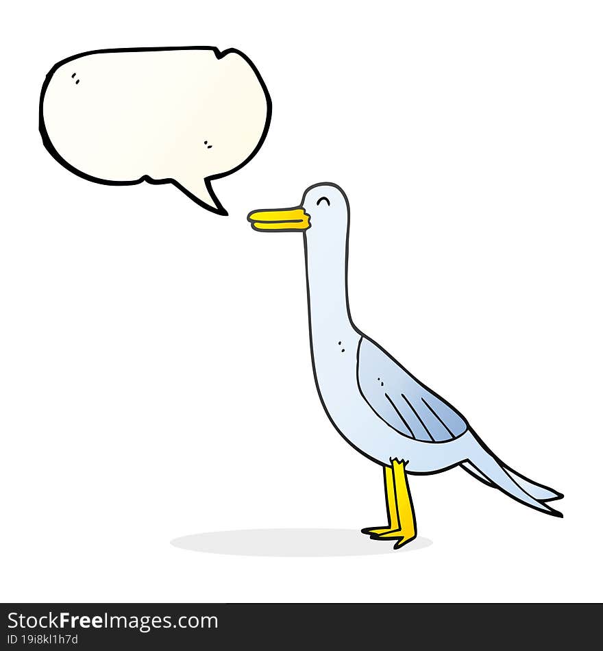 freehand drawn speech bubble cartoon bird