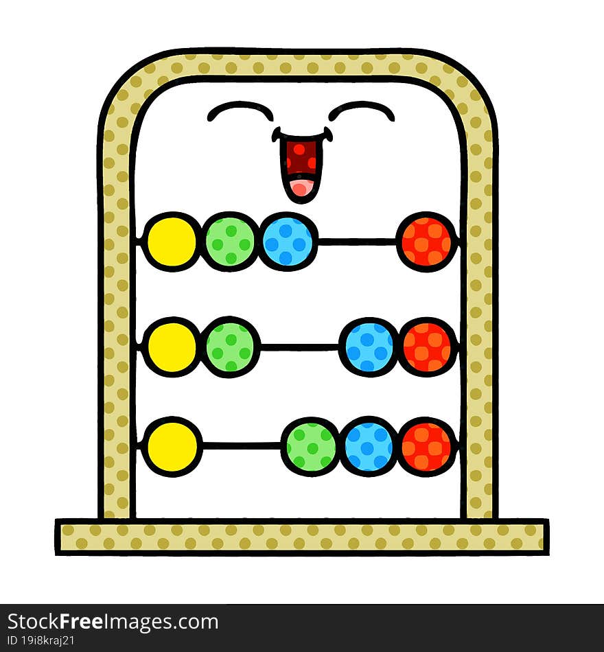 comic book style cartoon abacus