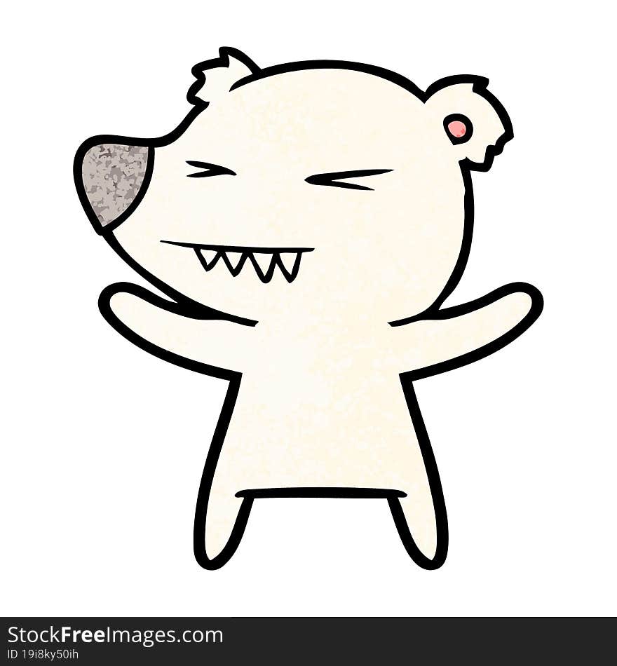 angry polar bear cartoon. angry polar bear cartoon