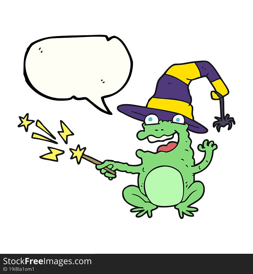 speech bubble cartoon toad casting spell