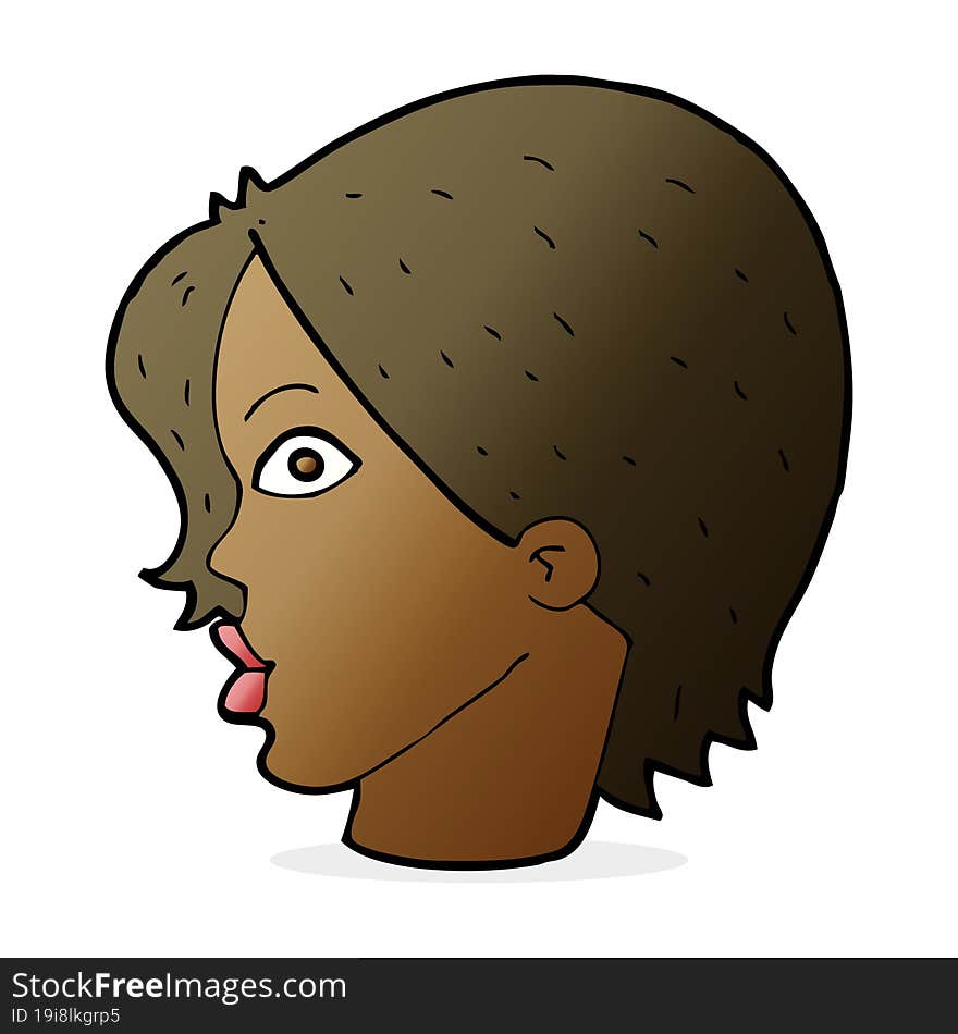 cartoon staring woman