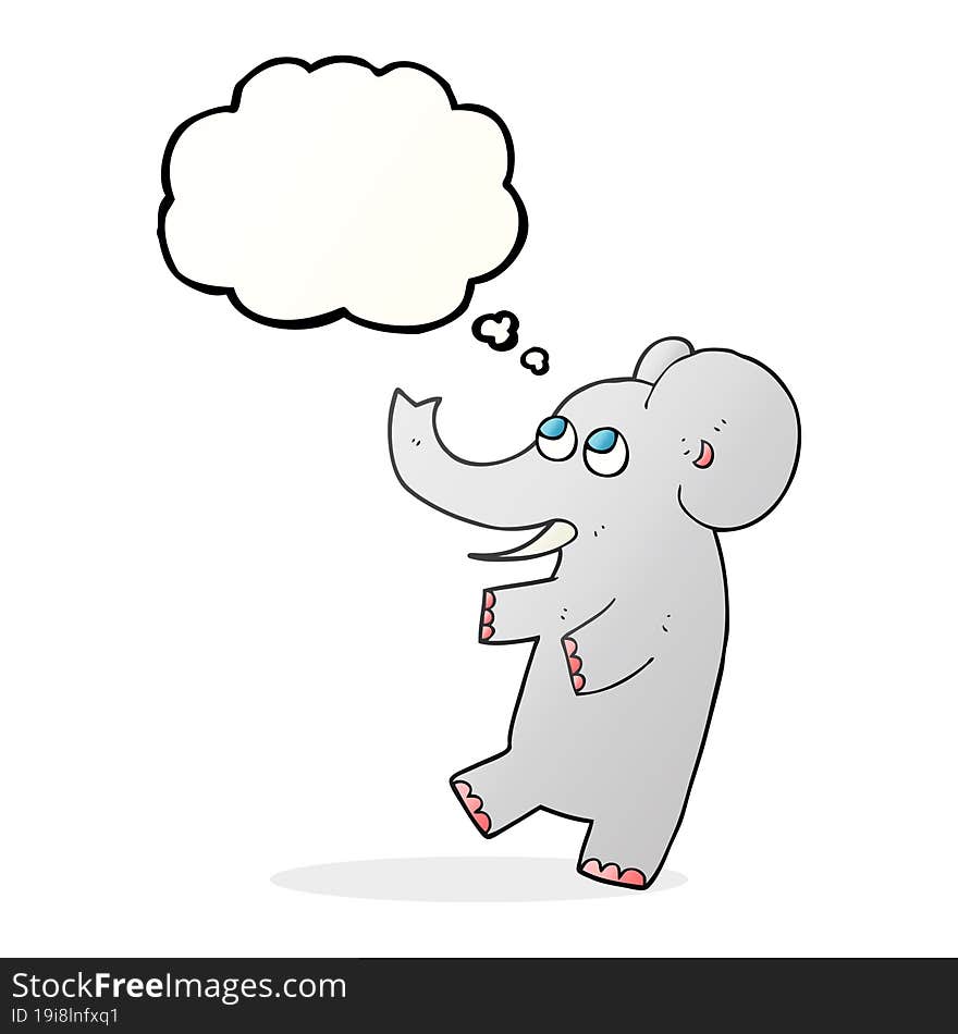 thought bubble cartoon cute elephant