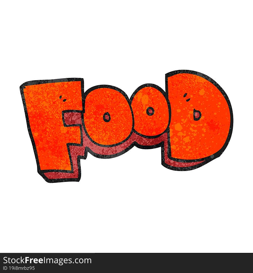 Textured Cartoon Word Food