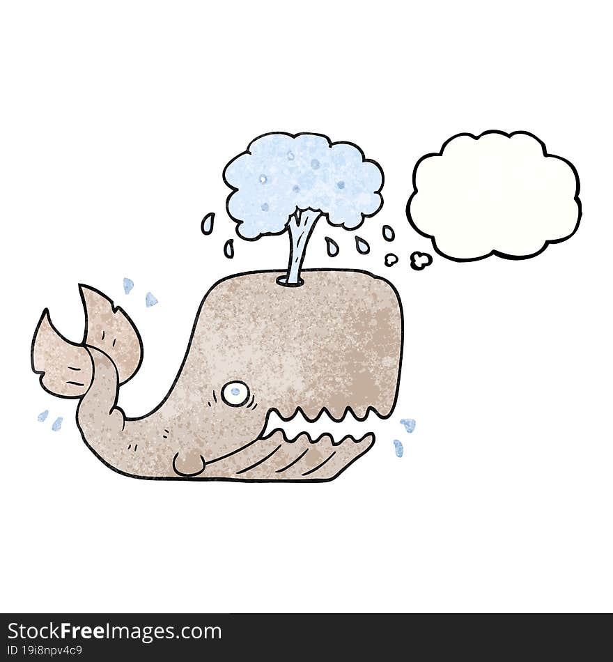 thought bubble textured cartoon whale spouting water