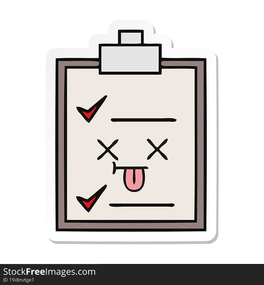 Sticker Of A Cute Cartoon Check List