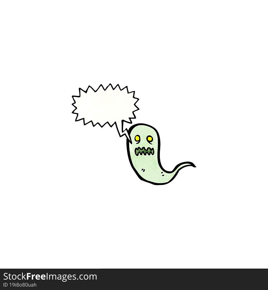 cartoon ghost with speech bubble