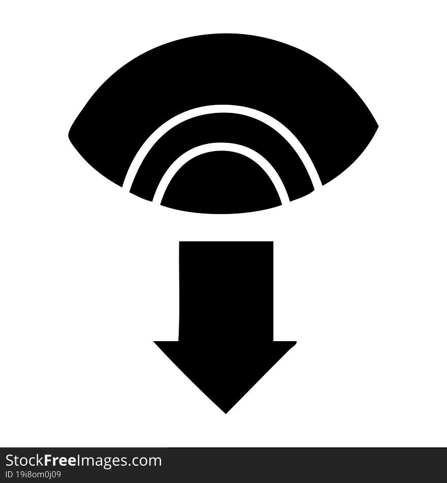 flat symbol of a eye pointing down