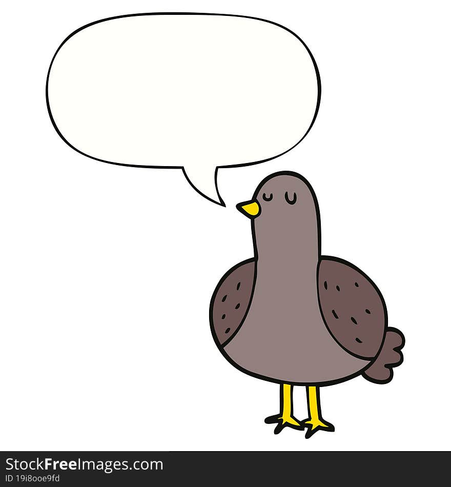 cartoon bird with speech bubble. cartoon bird with speech bubble