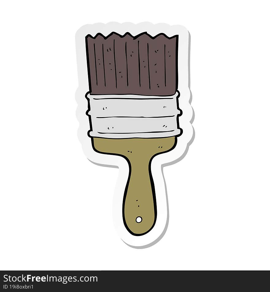 sticker of a cartoon paint brush