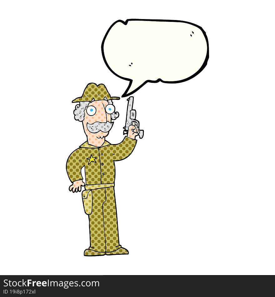 comic book speech bubble cartoon sheriff