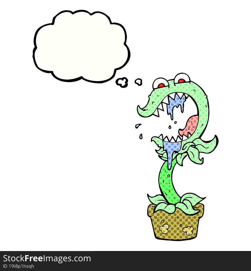 Thought Bubble Cartoon Carnivorous Plant