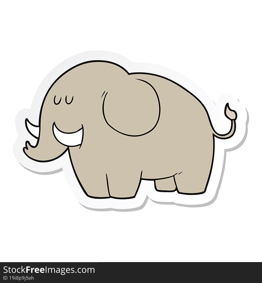 Sticker Of A Cartoon Elephant