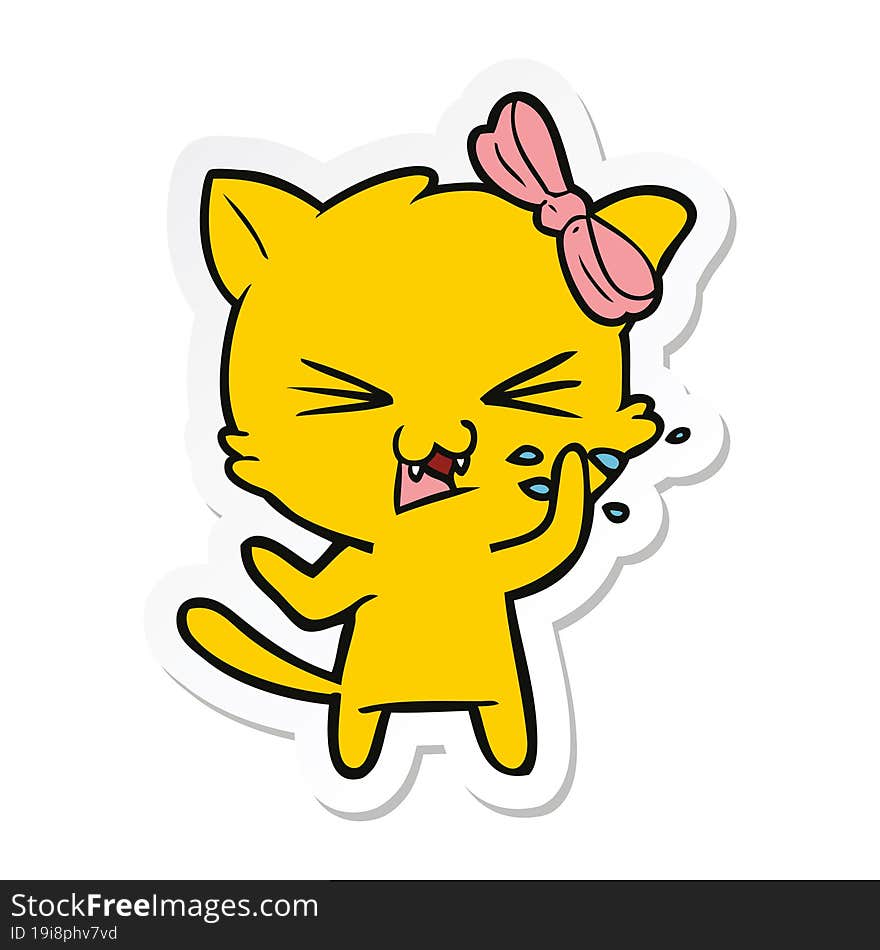 sticker of a cartoon cat