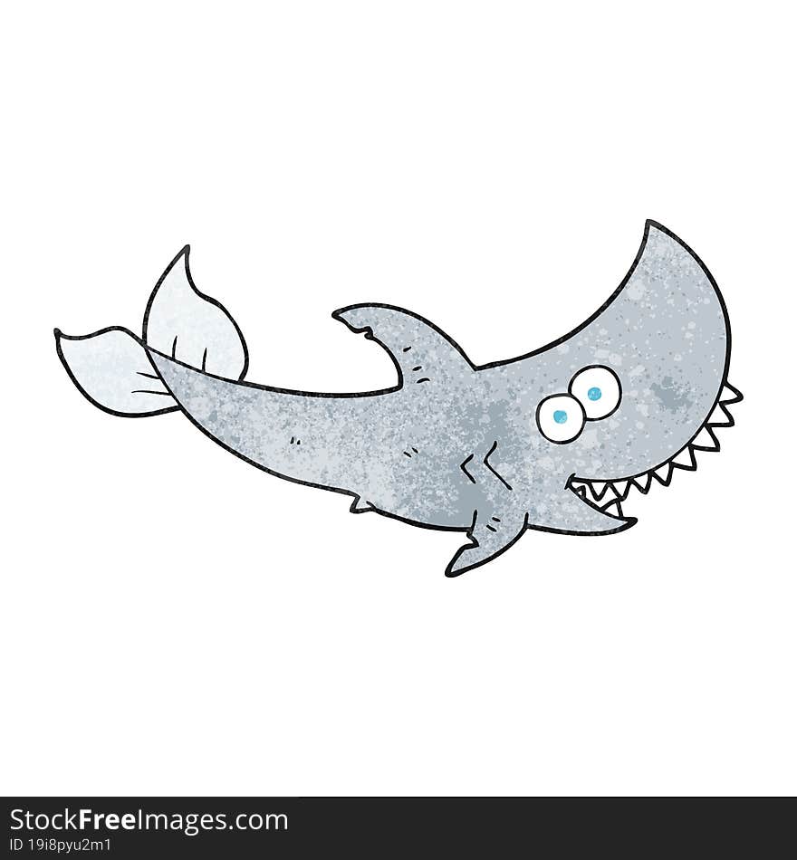 freehand textured cartoon shark