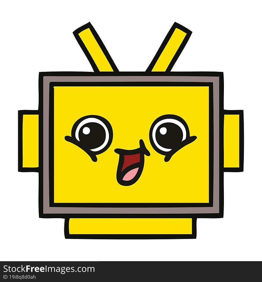 cute cartoon of a robot head. cute cartoon of a robot head