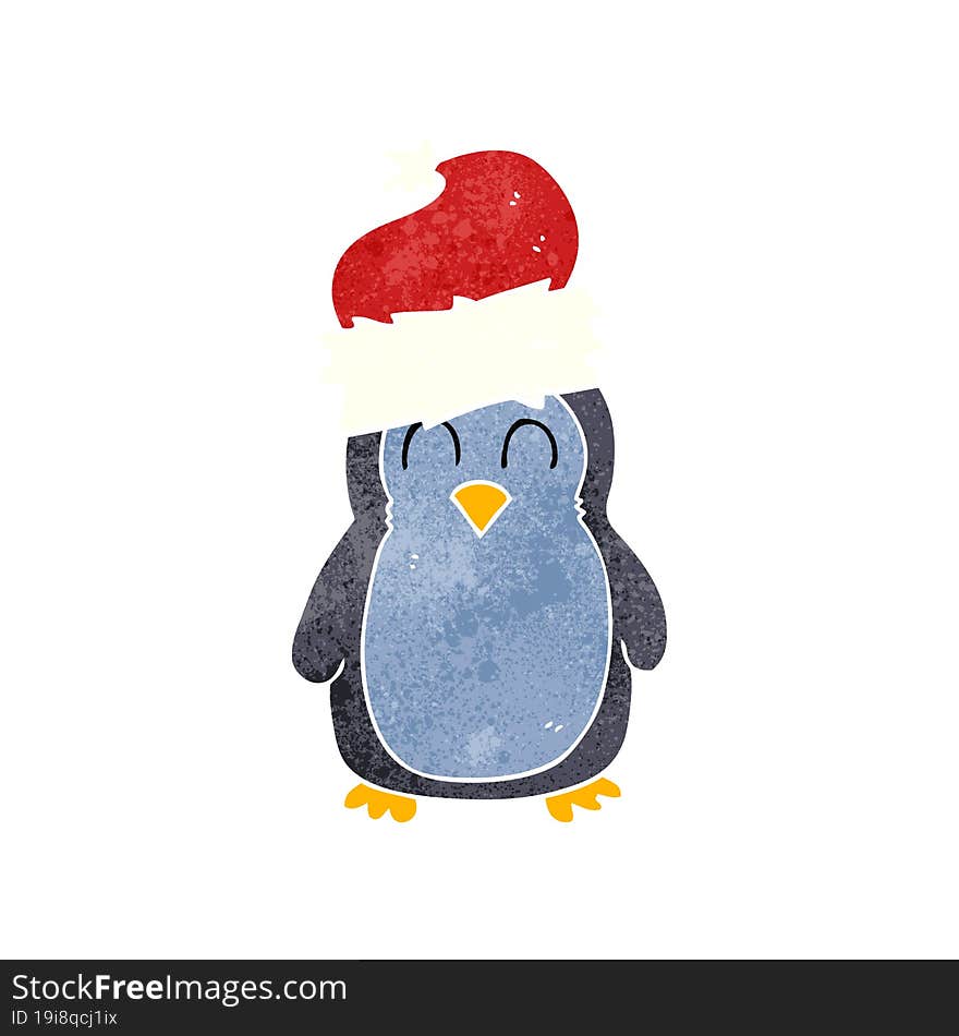 retro cartoon penguin