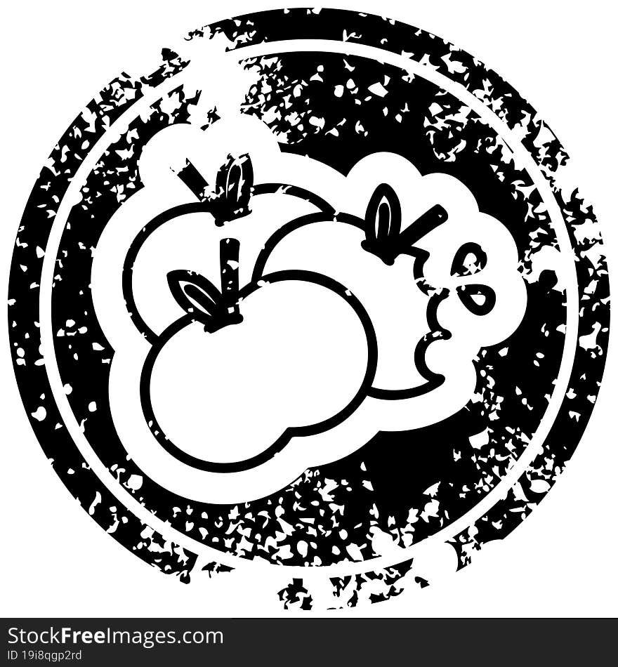 juicy apples distressed icon