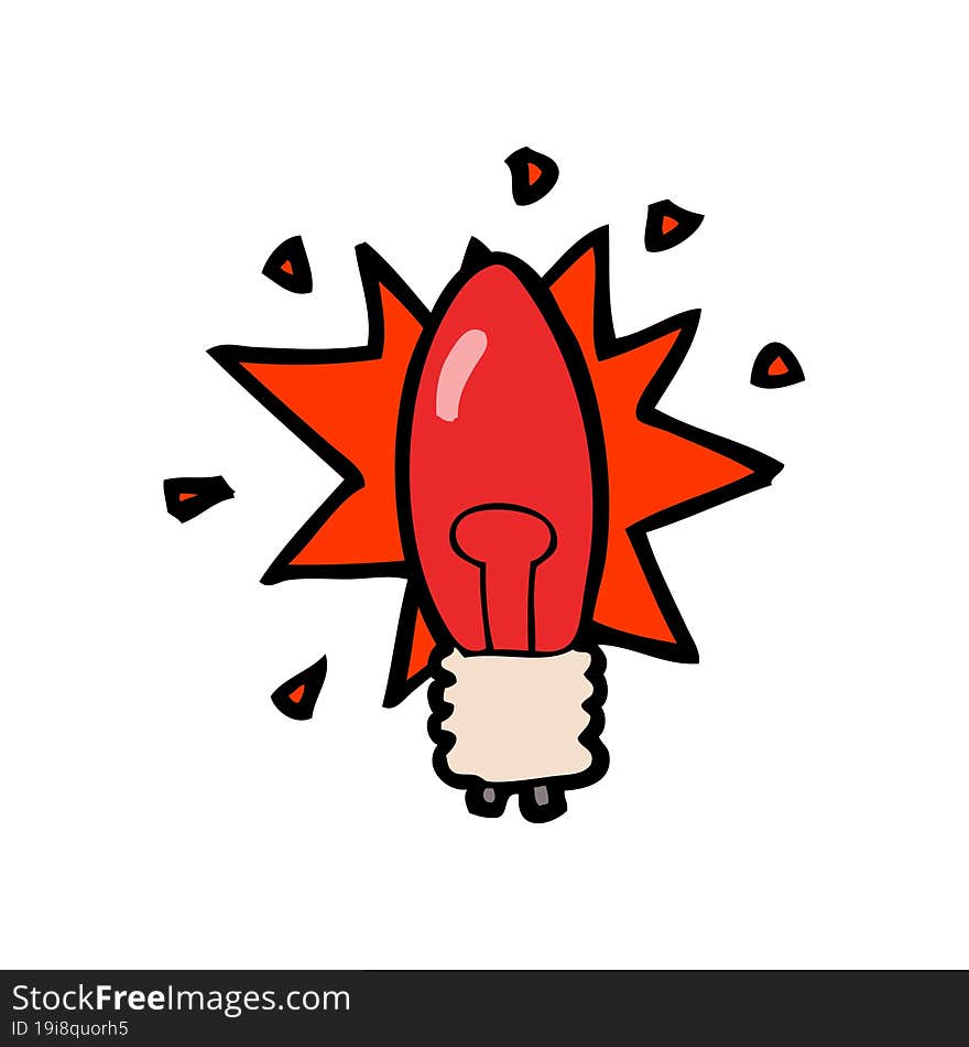 cartoon red light bulb