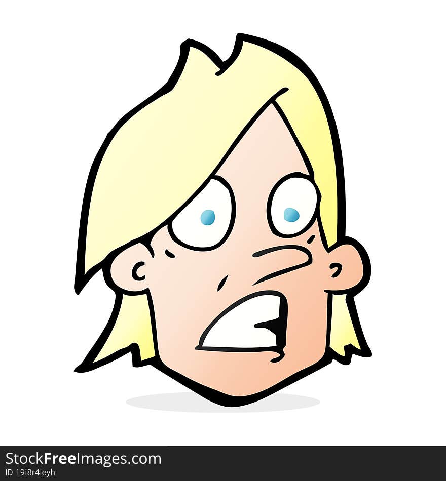 Cartoon Frightened Face