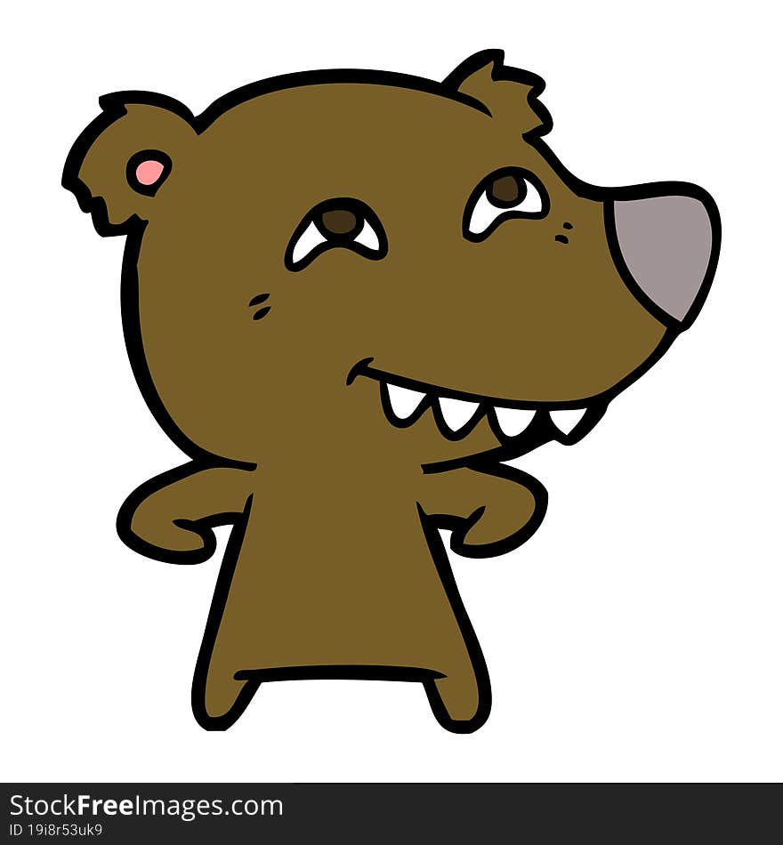 cartoon bear showing teeth. cartoon bear showing teeth