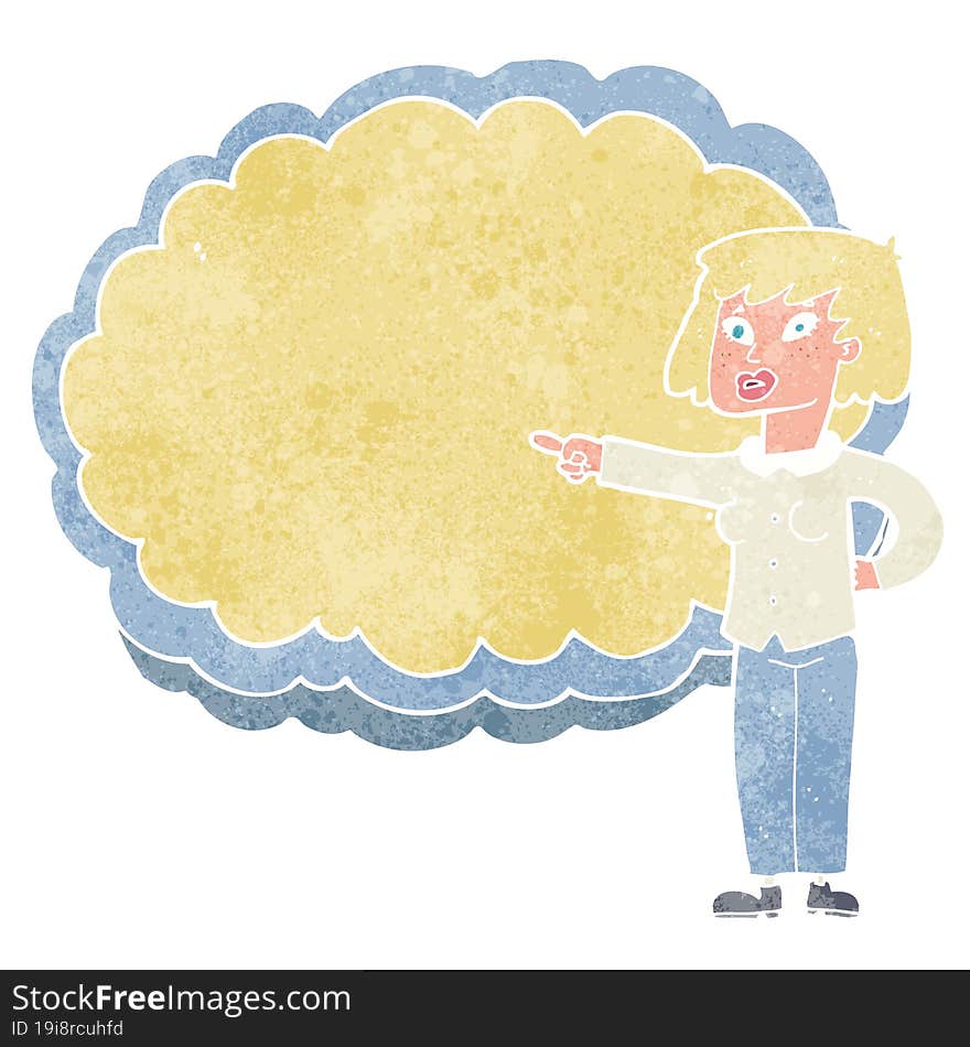 cartoon woman with text cloud space