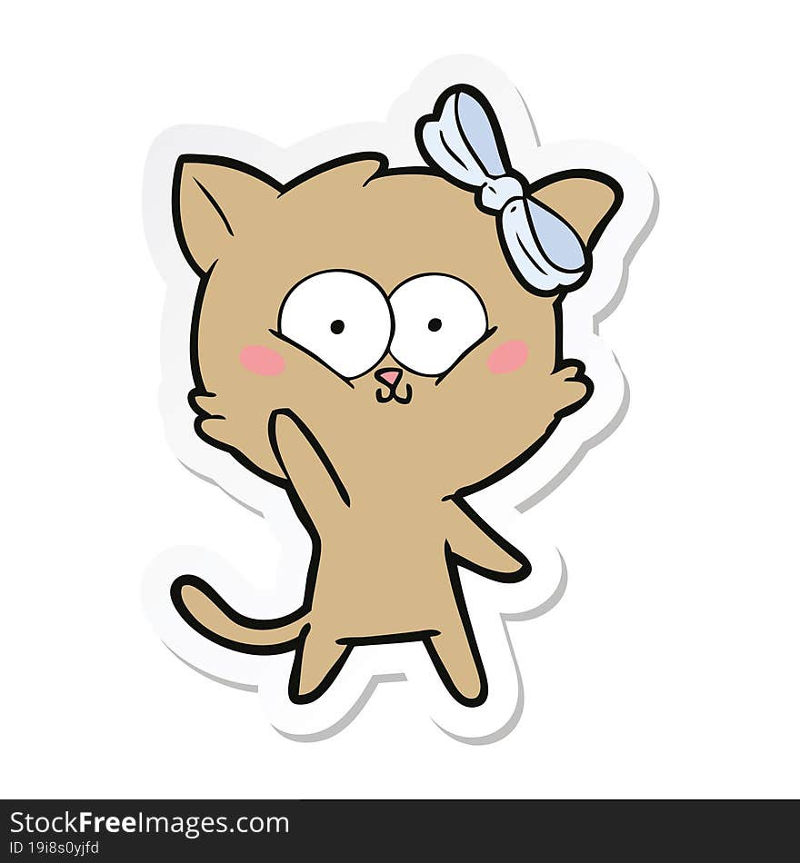 sticker of a cartoon cat