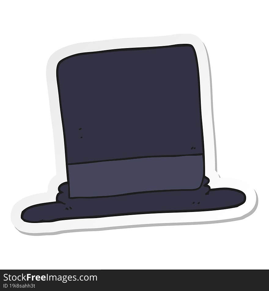 sticker of a cartoon top hat