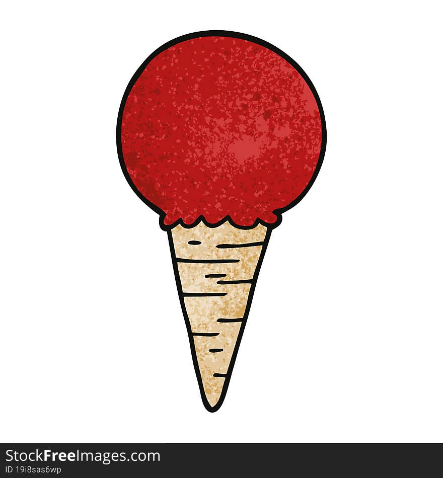 cartoon doodle ice cream cone