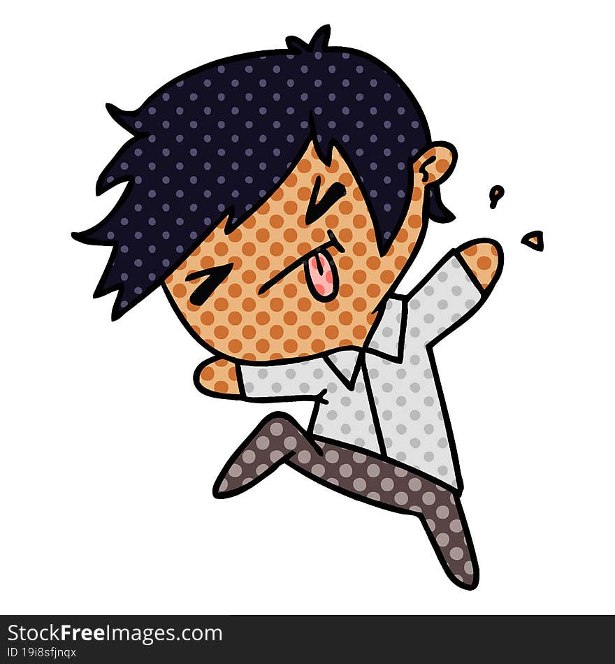 cartoon illustration of a kawaii cute boy. cartoon illustration of a kawaii cute boy