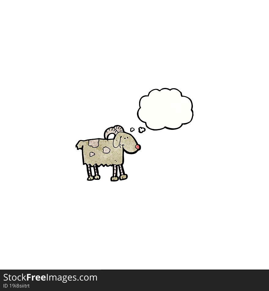 Cartoon Goat With Though Bubble