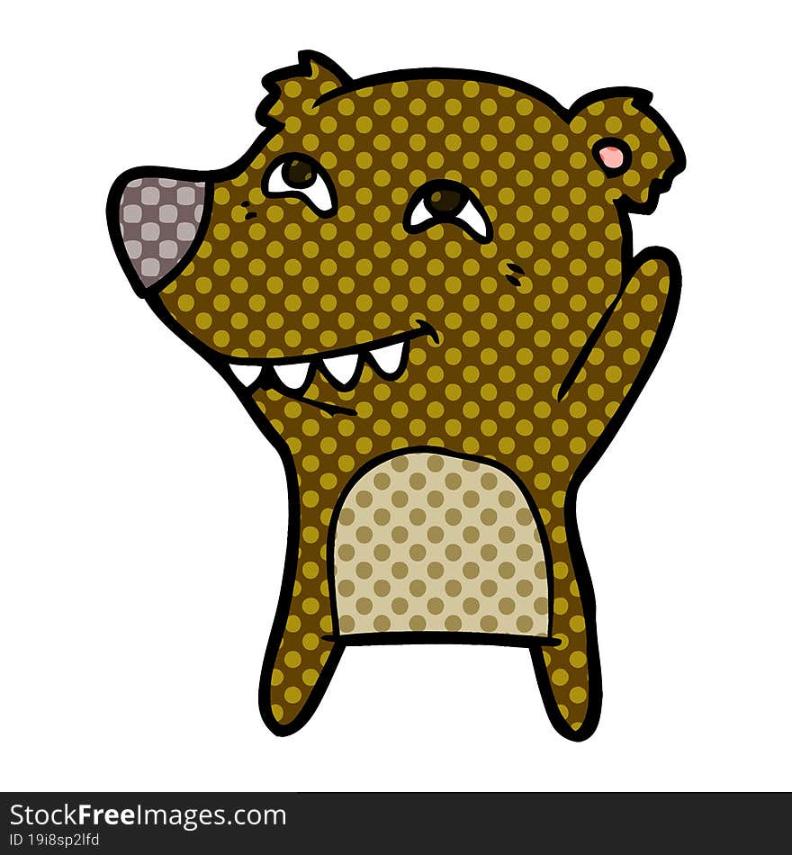 cartoon bear showing teeth. cartoon bear showing teeth