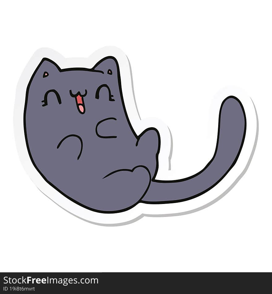 sticker of a cartoon cat