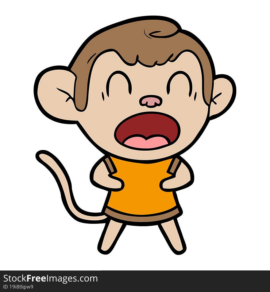 shouting cartoon monkey. shouting cartoon monkey