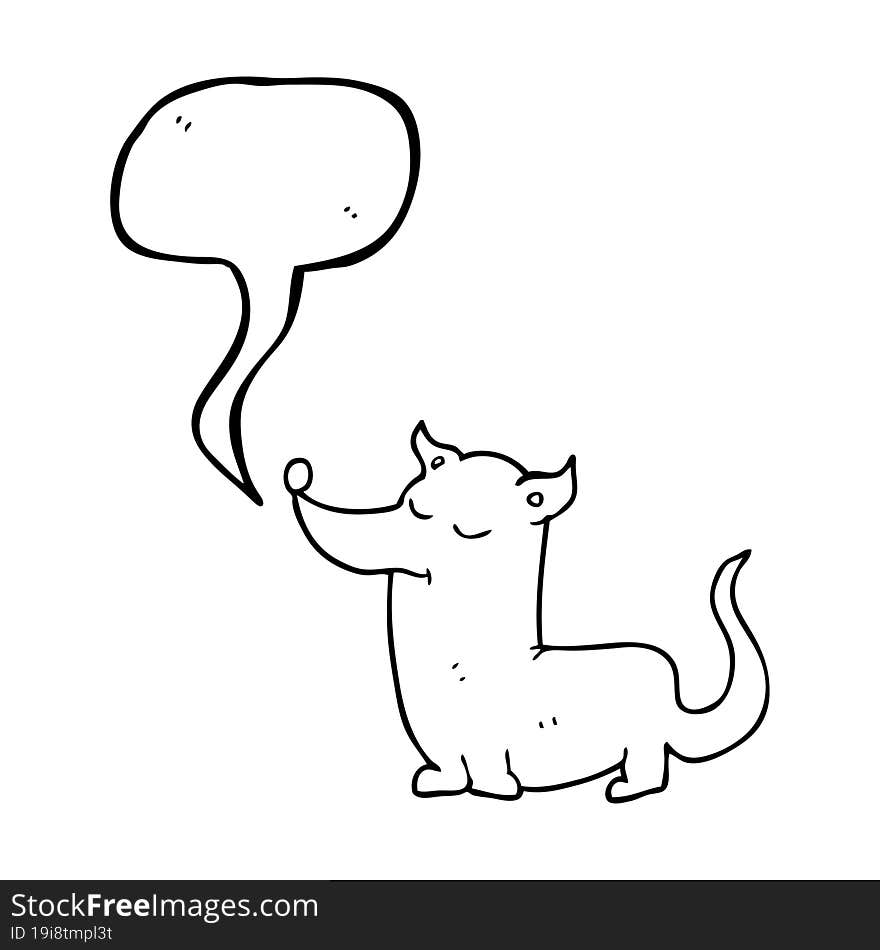 Speech Bubble Cartoon Little Dog