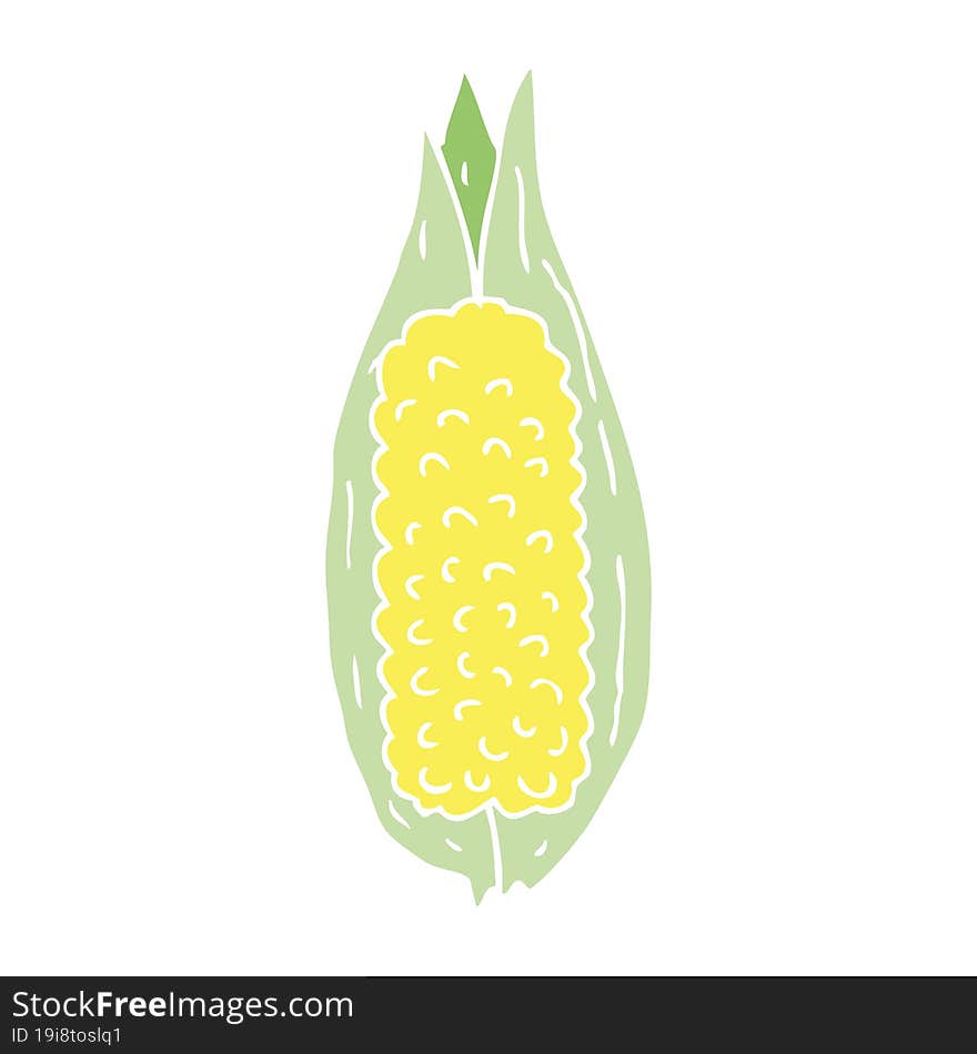 flat color style cartoon corn