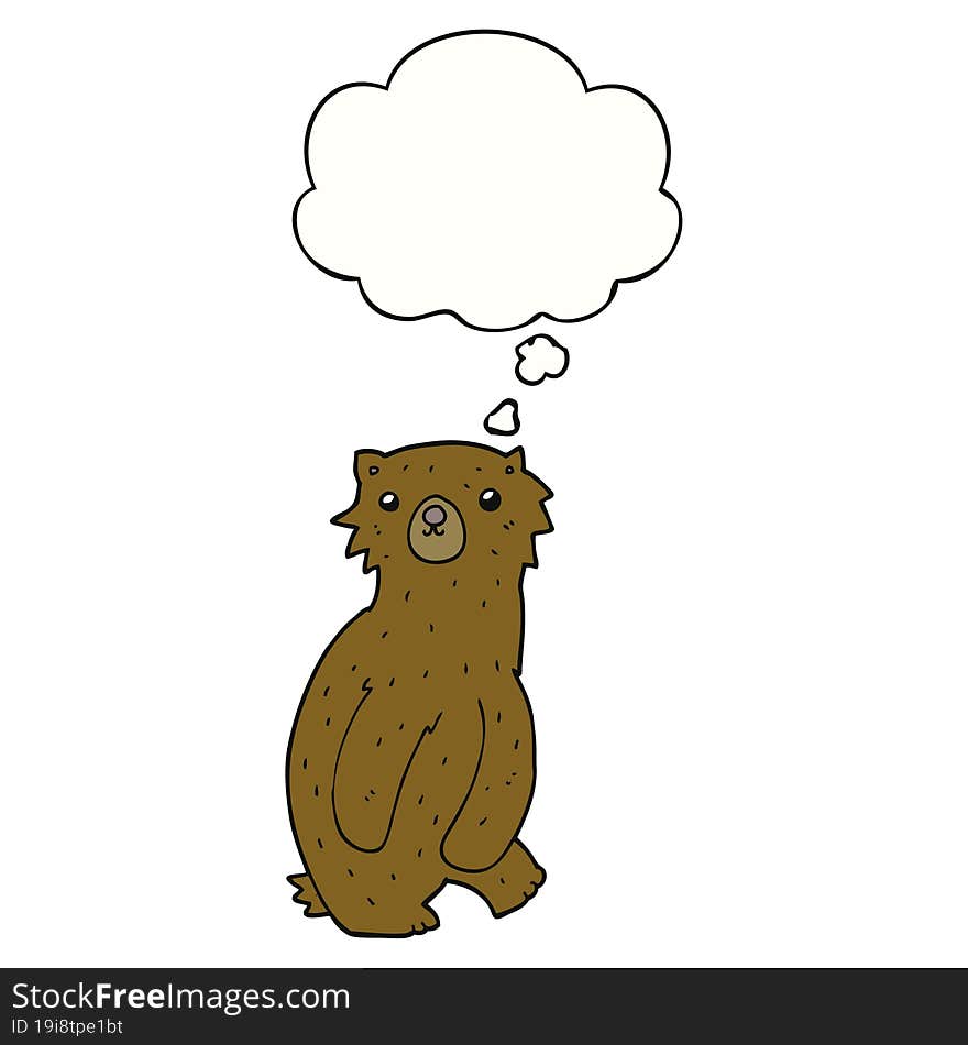 Cartoon Bear And Thought Bubble