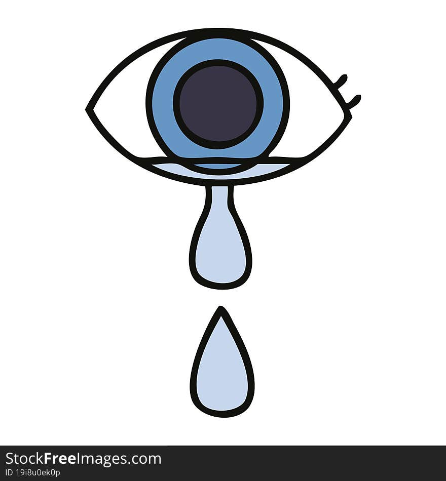 cute cartoon crying eye