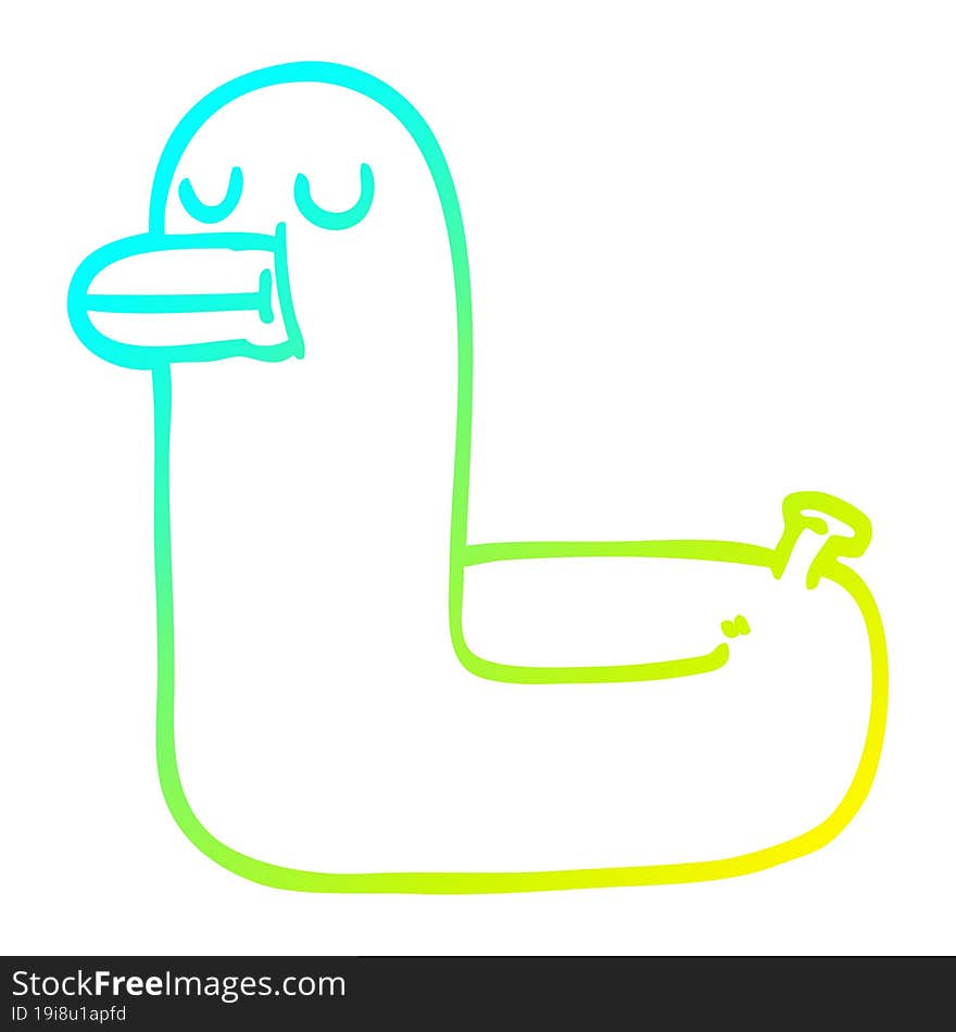 Cold Gradient Line Drawing Cartoon Yellow Ring Duck