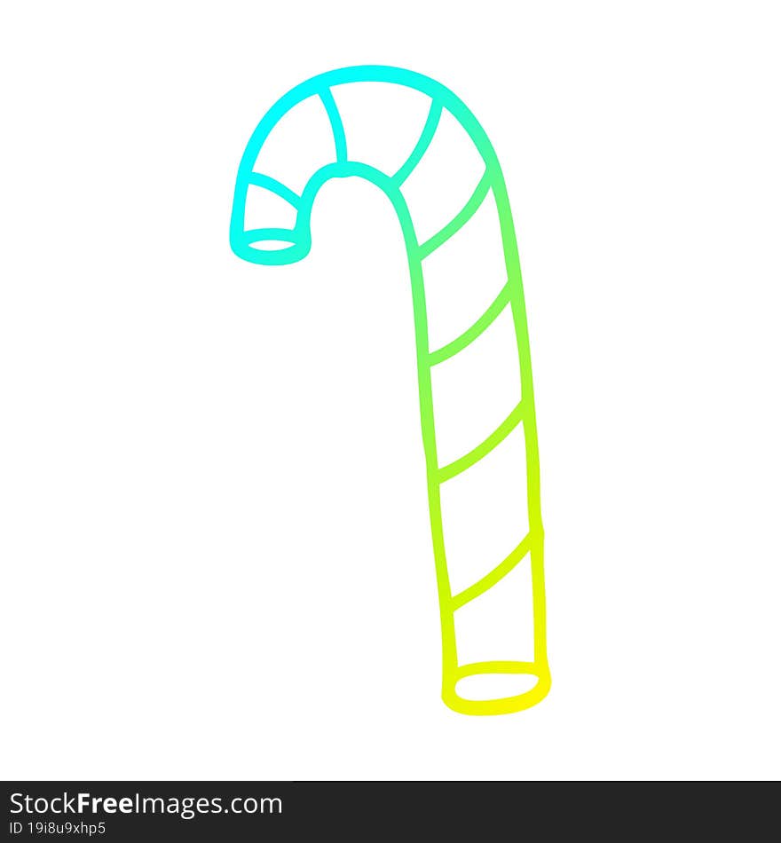 cold gradient line drawing cartoon striped candy cane