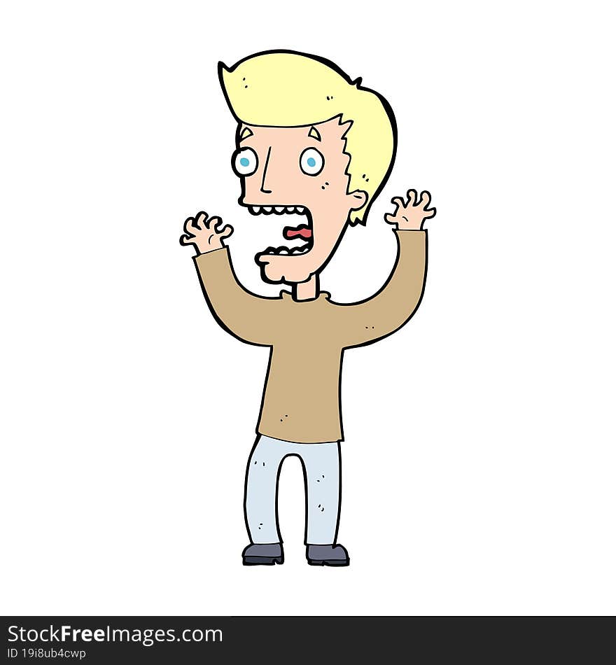 Cartoon Frightened Man